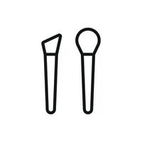 The graphic design of this makeup brush beauty icon reflects modernity and simplicity in its purest form. vector