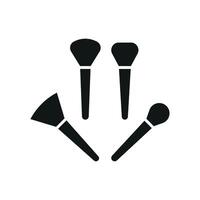 A clean take on beauty design, this makeup brush icon radiates simplicity through its modern graphic presentation. vector