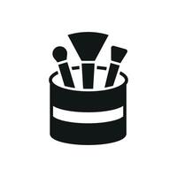 A chic makeup brush set beauty icon with a modern concept designed to enhance beauty-related graphics in a minimal style vector