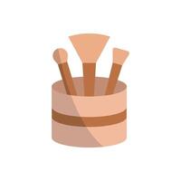 A clean take on beauty design, this makeup brush icon radiates simplicity through its modern graphic presentation. vector