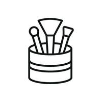 A simple yet modern graphic design of a makeup brush set beauty icon blending essential beauty tools with a sleek style vector
