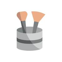 A beauty icon in the form of a makeup brush set created with simple and modern graphic concepts to reflect elegance and simplicity vector