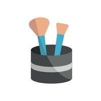 A beauty-related makeup brush set icon rendered in a simple yet stylish design combining modern elements with clarity vector