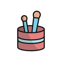 A makeup brush set icon showcasing a simple design with a modern graphic style for fresh and trendy beauty concepts vector