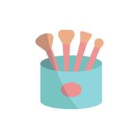A modern interpretation of a makeup brush set beauty icon with a sleek and minimal design for clean visuals vector