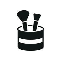 A sleek and stylish makeup brush set beauty icon designed with modern minimalism for a polished visual effect vector