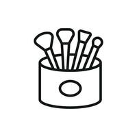 A modern and elegant makeup brush set beauty icon rendered with a clean and simple design concept in graphic form vector