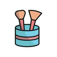 A clean and stylish beauty icon of a makeup brush set with modern design elements that evoke simplicity and elegance vector