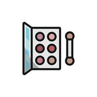 A fresh and sleek graphic representation of an eyeshadow palette beauty icon vector