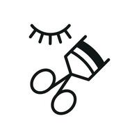 A modern and simple graphic representation of an eyelash curl beauty icon vector
