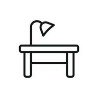 Simple and stylish study desk icon showcasing a sleek modern approach vector