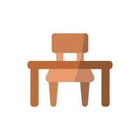 A clean and contemporary graphic representation of a study desk icon vector