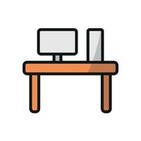 Study desk icon crafted with a minimalist and modern design concept vector