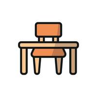 Sophisticated and elegant study desk icon created with a modern graphic aesthetic vector