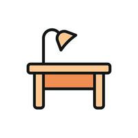 A polished and stylish representation of a study desk icon in a modern style vector