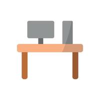 A streamlined and refined design for a contemporary study desk icon concept vector