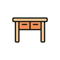 A sleek and functional study desk icon crafted with clean lines and style vector