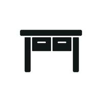 Simple yet bold study desk icon representing a modern graphic aesthetic vector