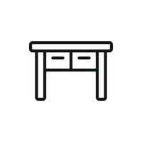 Study desk icon showcasing practicality with a minimalist and modern approach vector