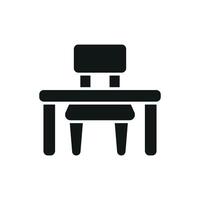 A modern study desk icon emphasizing minimalism and utility in design vector