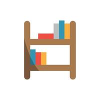Bookshelf icon featuring a simple and modern concept with sleek lines vector