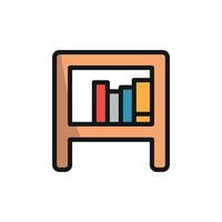 A bold yet refined design concept for a minimalist bookshelf icon vector