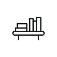 Sophisticated and elegant bookshelf icon created with a modern graphic aesthetic vector