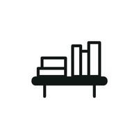 A streamlined and refined design for a contemporary bookshelf icon concept vector