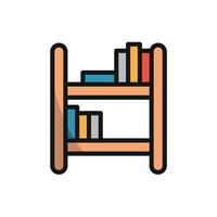 A sleek and functional bookshelf icon crafted with clean lines and style vector