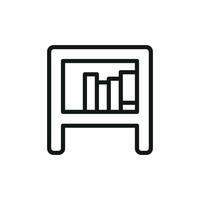 Simple yet bold bookshelf icon representing a modern graphic aesthetic vector