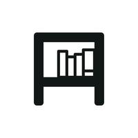 A modern bookshelf icon emphasizing minimalism and utility in design vector