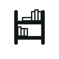 A visually balanced bookshelf icon created with a modern minimalist touch vector