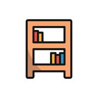 Simple and modern bookshelf icon emphasizing functionality and design harmony vector