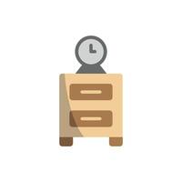 A fresh and clean graphic design for a contemporary bedside table icon vector