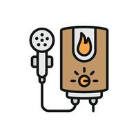 Water heater icon design features a simple and modern concept graphic vector