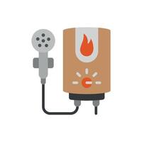 The water heater icon design features a sleek, minimalist concept graphic vector