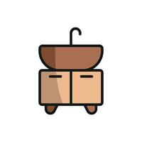 Simple and stylish sink set icon showcasing a modern design approach vector