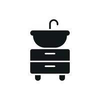 A fresh and clean graphic design for a contemporary sink set icon vector