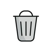 A clean and contemporary graphic representation of a trash bin icon vector