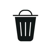 A bold yet refined design concept for a minimalist trash bin icon vector