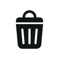 Trash bin icon featuring a simple and modern concept with sleek lines vector