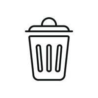 Trash bin icon showcasing practicality with a minimalist and modern approach vector