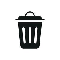 A polished and stylish representation of a trash bin icon in a modern style vector