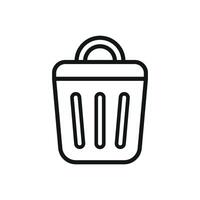 Minimalist trash bin icon highlighting a clean and functional design vector