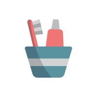 Modern toothpaste and toothbrush set icon showcasing a clean and contemporary design vector