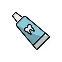 A clean and contemporary graphic representation of a toothpaste icon vector