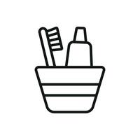 Toothpaste and toothbrush set icon featuring a minimalist approach with a modern graphic style vector