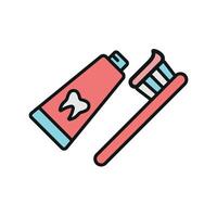 Simple and stylish toothpaste and brush icon showcasing a modern design approach vector