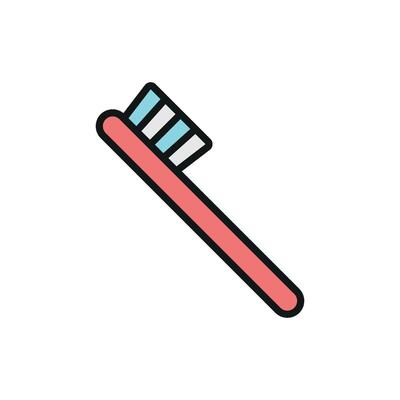 The tooth brush icon design showcases a stylish and simple modern concept graphic