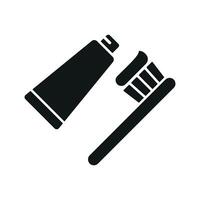 Toothpaste and brush icon crafted with a sleek and minimalist modern design concept vector